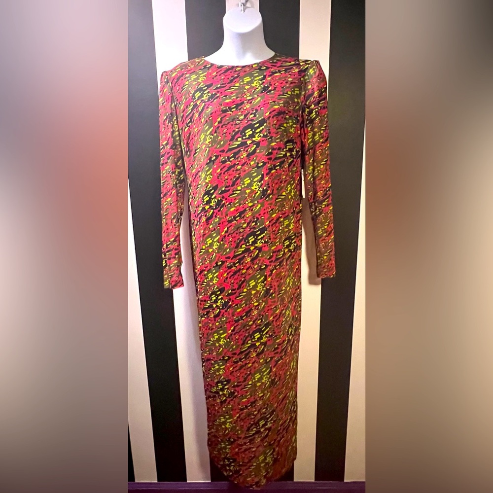 Vibrant Mesh Camo Print Bodycon Dress Plus Size 2X NWT